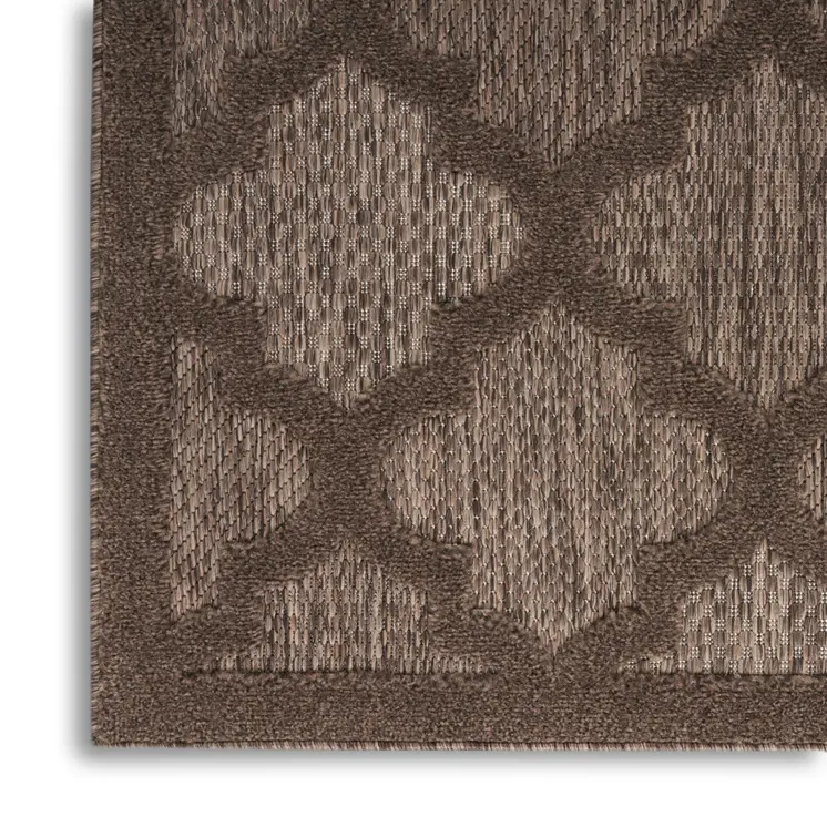 6' X 9' Dark Brown And Light Brown Trellis Indoor Outdoor Area Rug