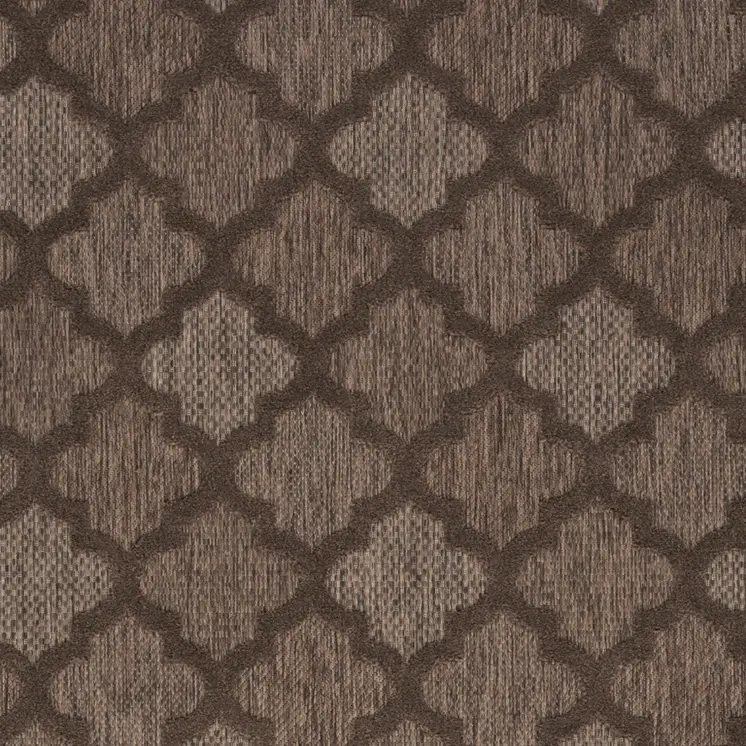 6' X 9' Dark Brown And Light Brown Trellis Indoor Outdoor Area Rug