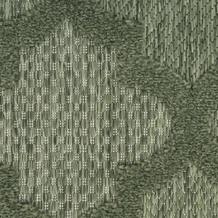 6' X 9' Dark Green And Light Green Trellis Indoor Outdoor Area Rug