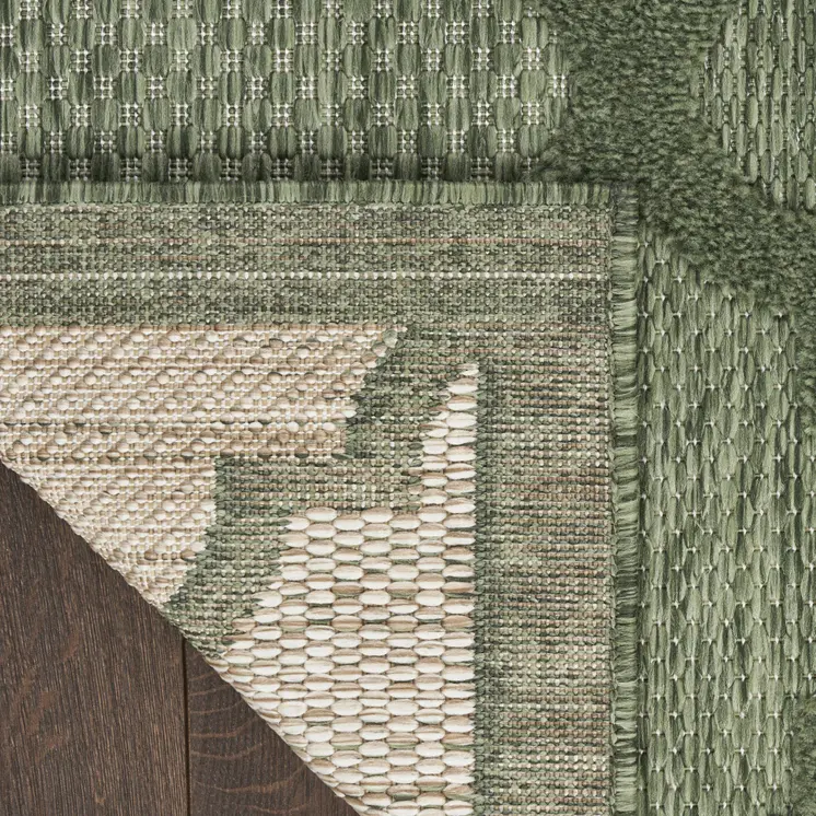 6' X 9' Dark Green And Light Green Trellis Indoor Outdoor Area Rug
