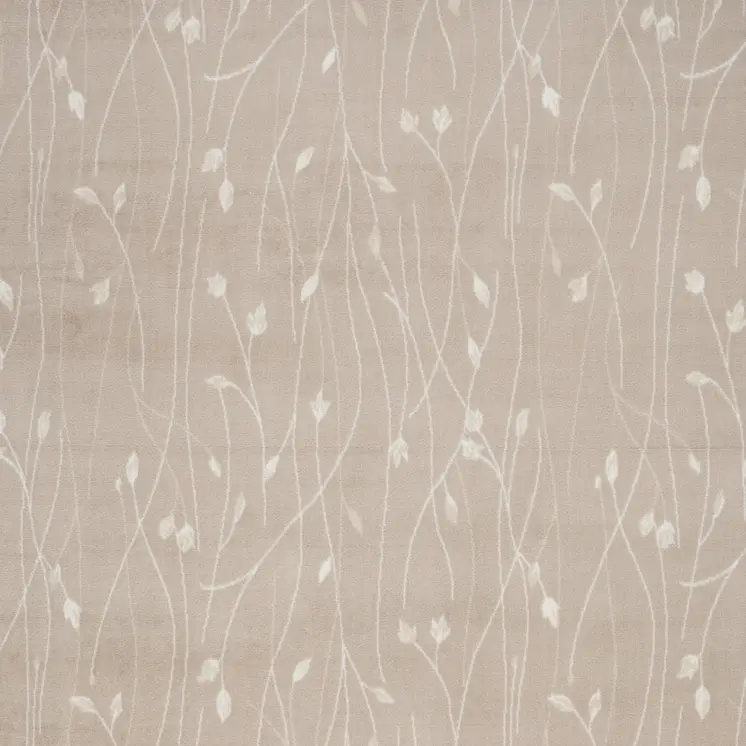 8' X 10' Beige and Ivory Floral Power Loom Area Rug