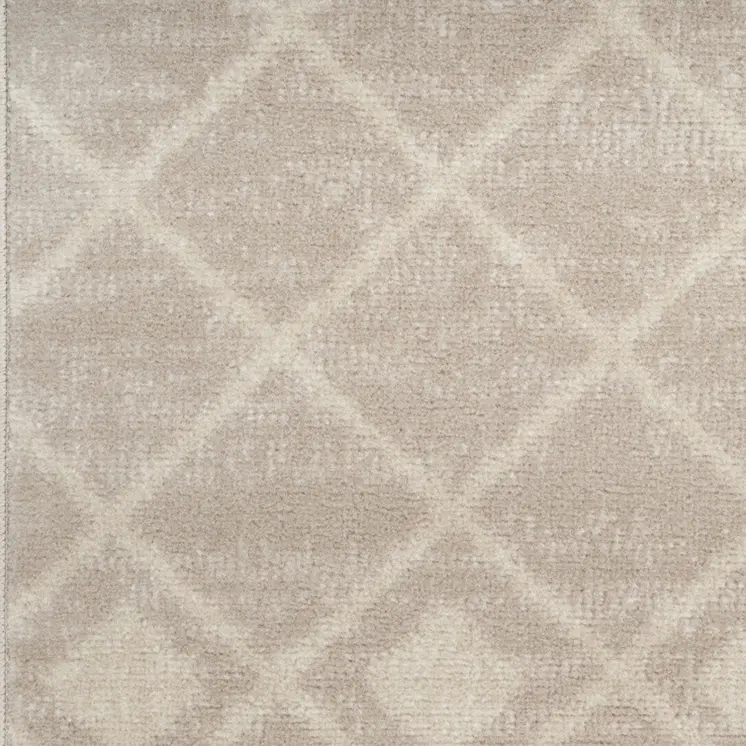 8' Beige And Ivory Moroccan Runner Rug