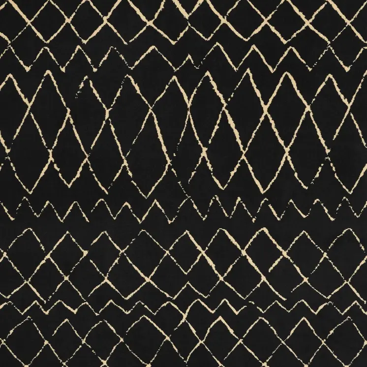 6' X 9' Black and Ivory Abstract Power Loom Distressed Area Rug