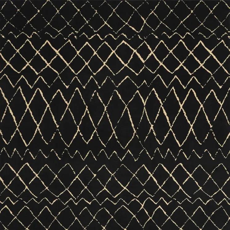 7' X 10' Black and Ivory Abstract Power Loom Distressed Area Rug
