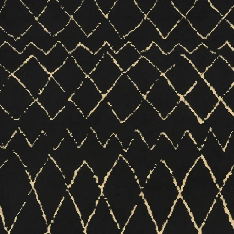 4' X 6' Black and Ivory Abstract Power Loom Distressed Area Rug