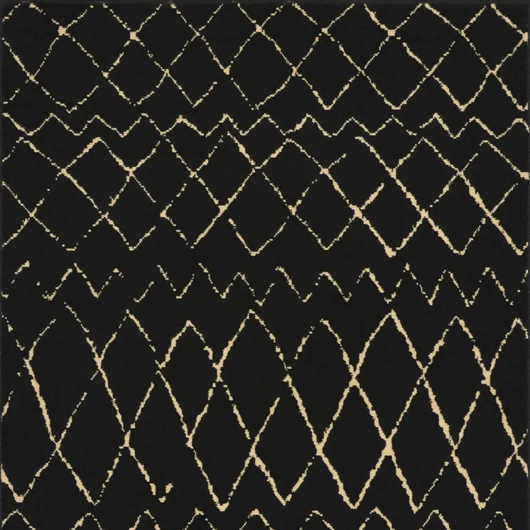 4' X 6' Black and Ivory Abstract Power Loom Distressed Area Rug
