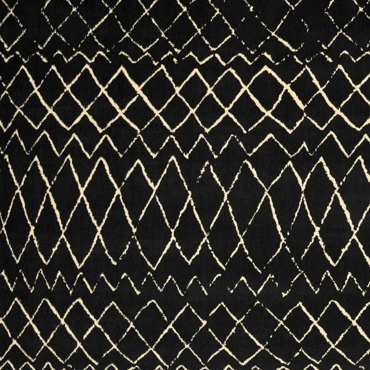 8' X 10' Black and Ivory Abstract Power Loom Distressed Area Rug