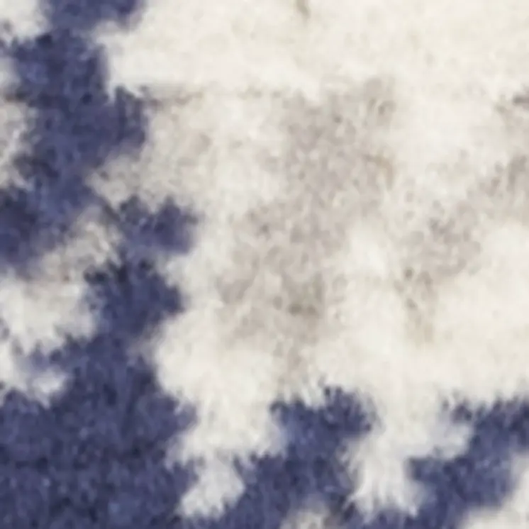 8' Blue And Beige Plaid Runner Rug