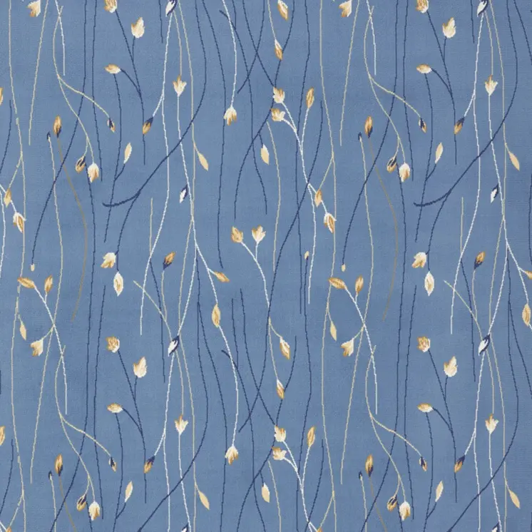 7' X 10' Blue and Beige Floral Power Loom Area Rug