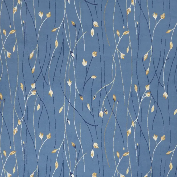 8' X 10' Blue and Beige Floral Power Loom Area Rug