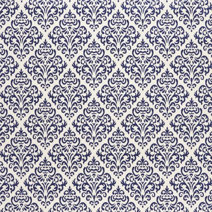 8' X 10' Blue and White Damask Power Loom Area Rug