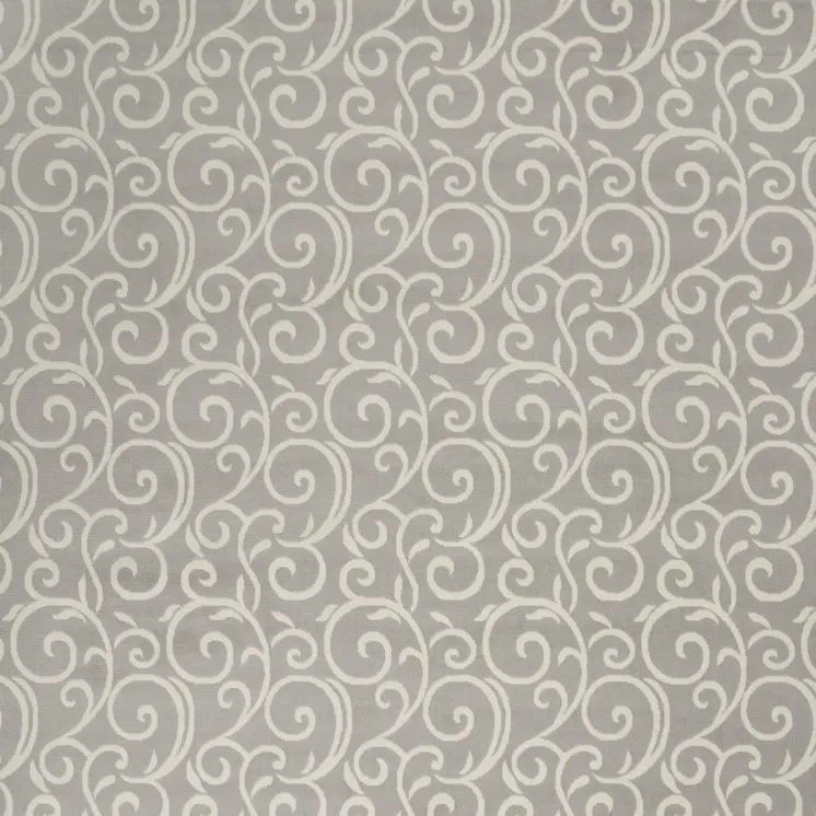 7' X 10' Gray and Ivory Floral Vines Power Loom Area Rug