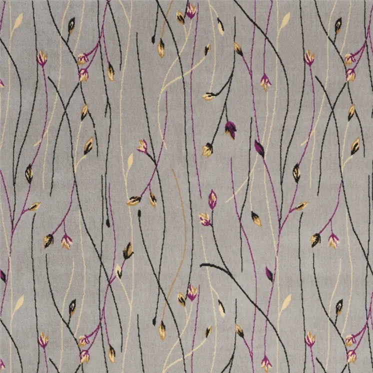 7' X 10' Gray and Pink Floral Power Loom Area Rug