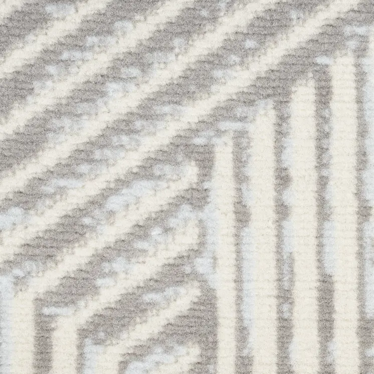 5' X 7' Gray and Ivory Geometric Power Loom Area Rug