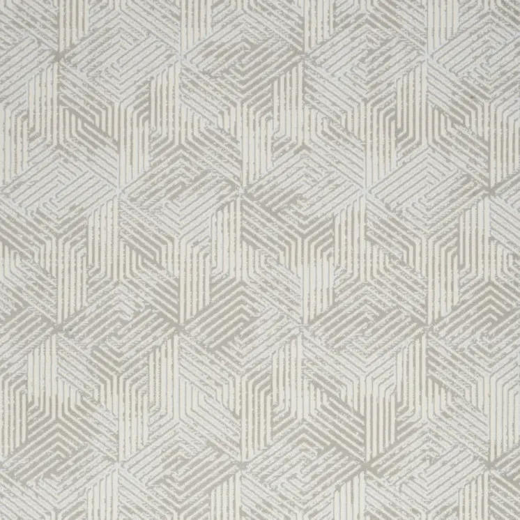 5' X 7' Gray and Ivory Geometric Power Loom Area Rug