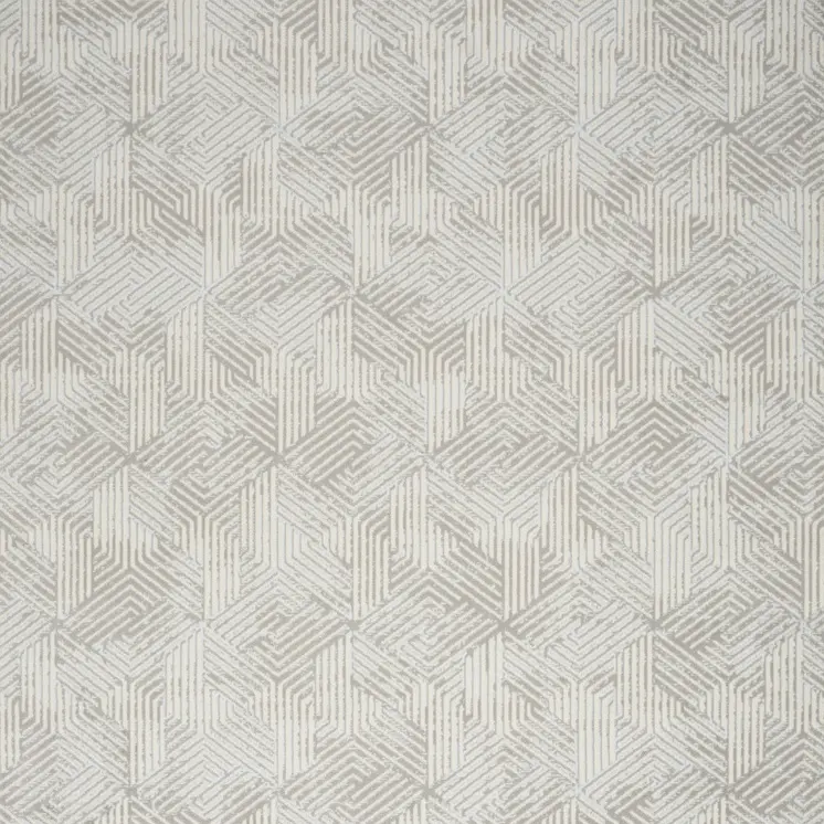 5' X 7' Gray and Ivory Geometric Power Loom Area Rug