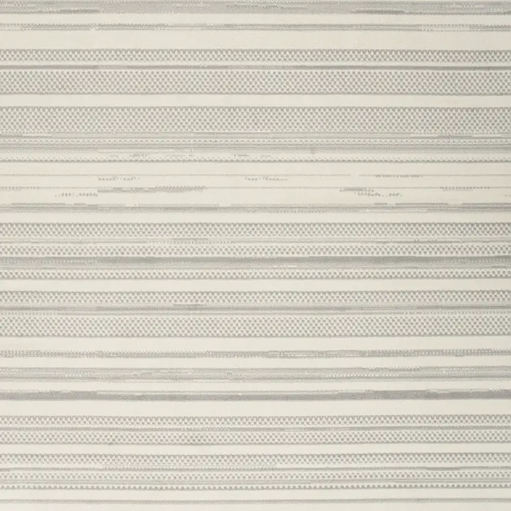 5' X 7' Gray and Ivory Striped Power Loom Distressed Area Rug