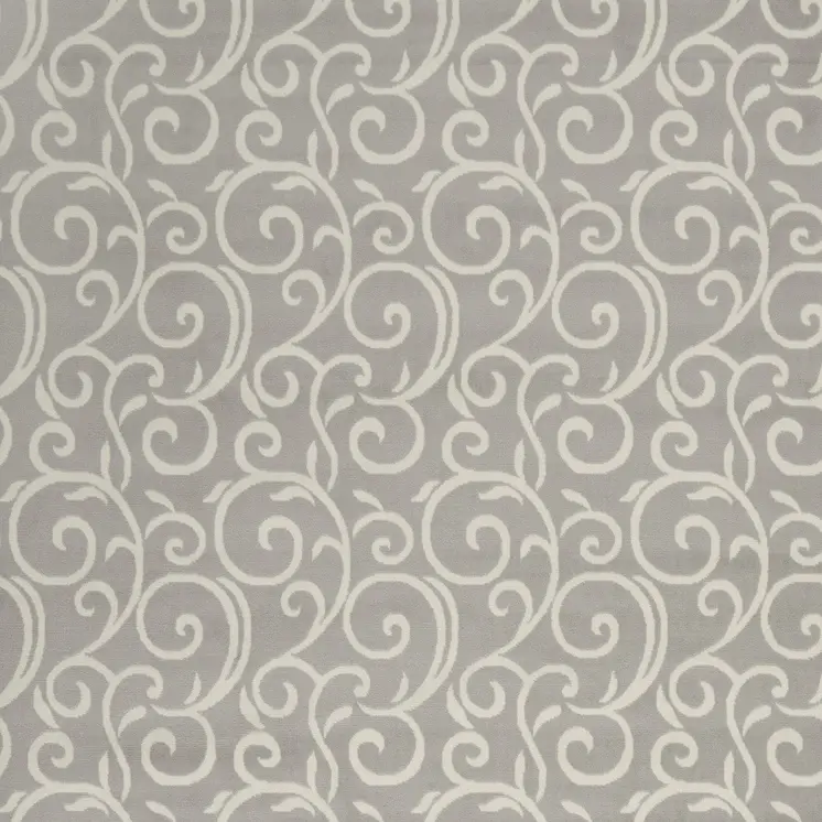 8' X 10' Gray and Ivory Floral Vines Power Loom Area Rug