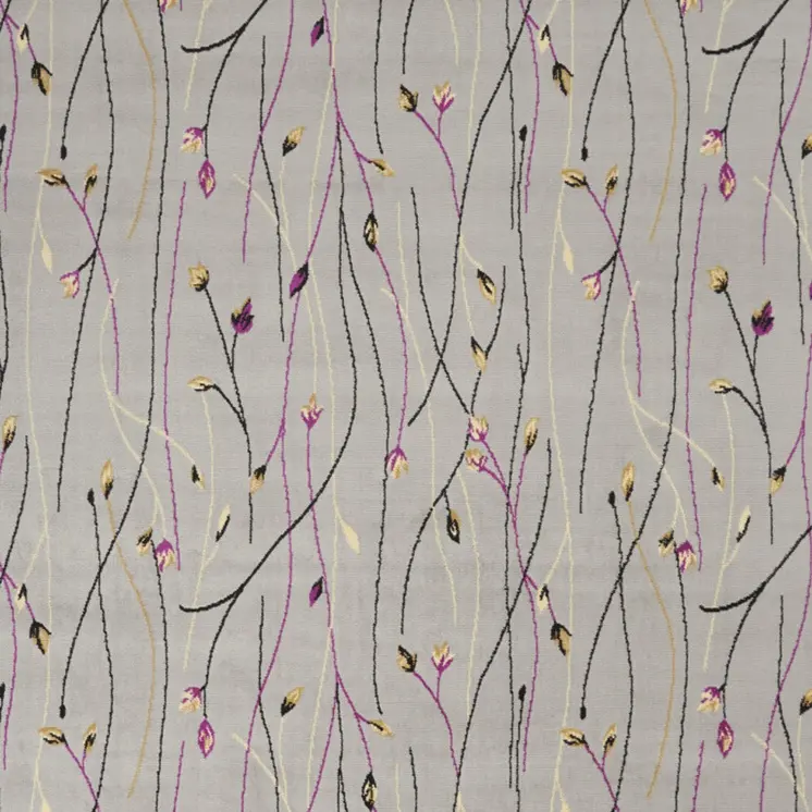 8' X 10' Gray and Pink Floral Power Loom Area Rug
