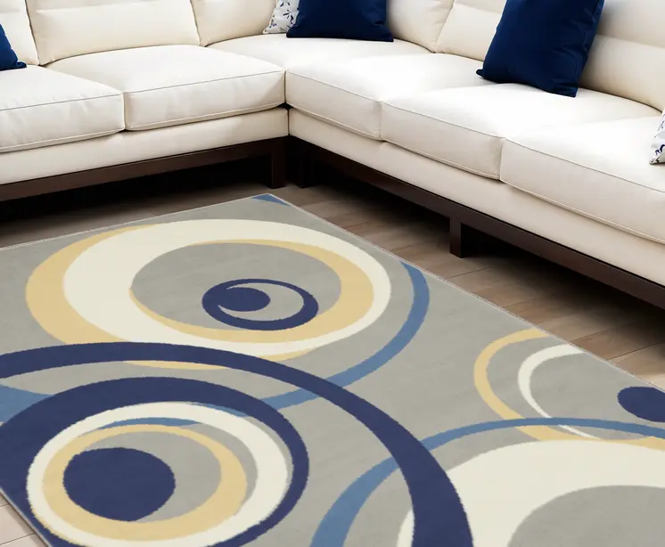 8' X 10' Gray and Ivory Geometric Power Loom Area Rug