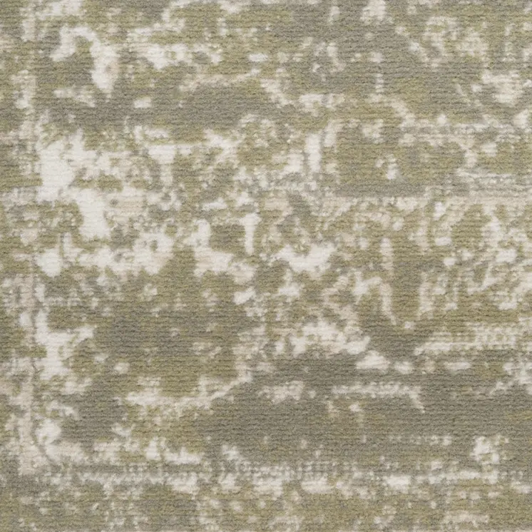 8' Green And Ivory Medallion Distressed Runner Rug