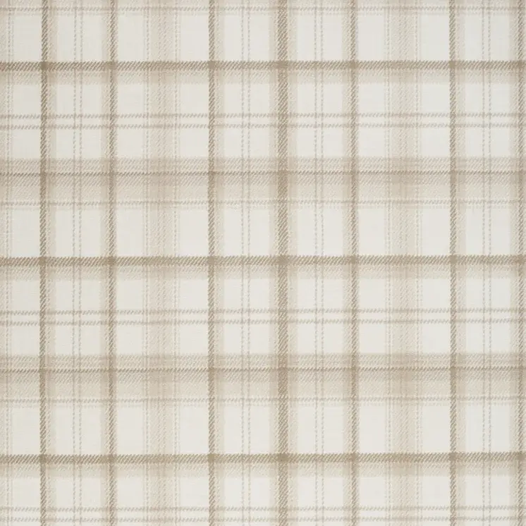 8' X 10' Beige and Ivory Plaid Power Loom Area Rug