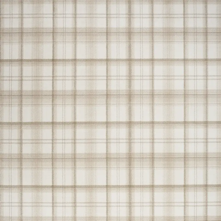 8' X 10' Beige and Ivory Plaid Power Loom Area Rug