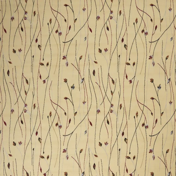 8' X 10' Beige and Black Floral Power Loom Area Rug
