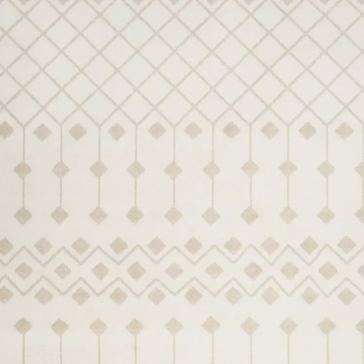 5' X 7' Beige and Ivory Moroccan Power Loom Area Rug