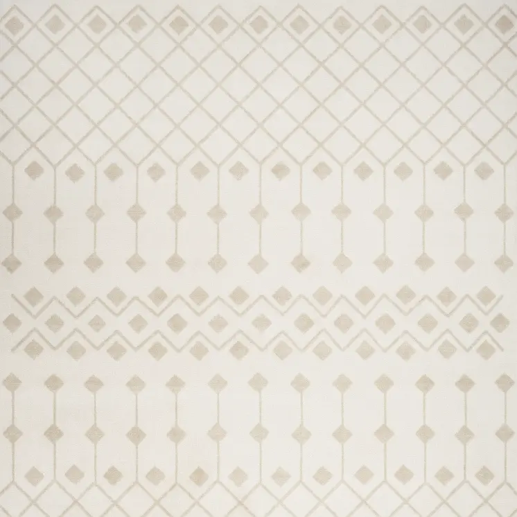 5' X 7' Beige and Ivory Moroccan Power Loom Area Rug