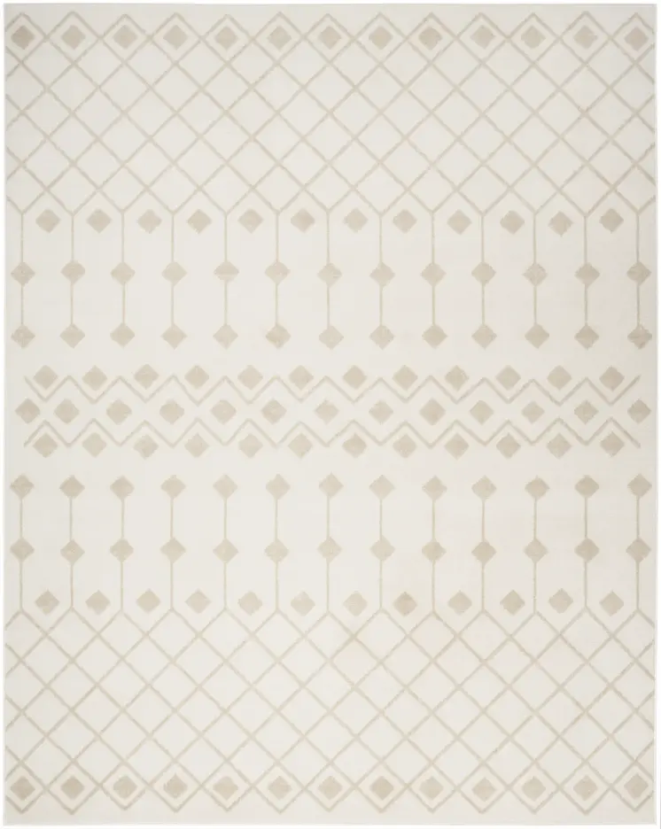 8' X 10' Beige and Ivory Moroccan Power Loom Area Rug