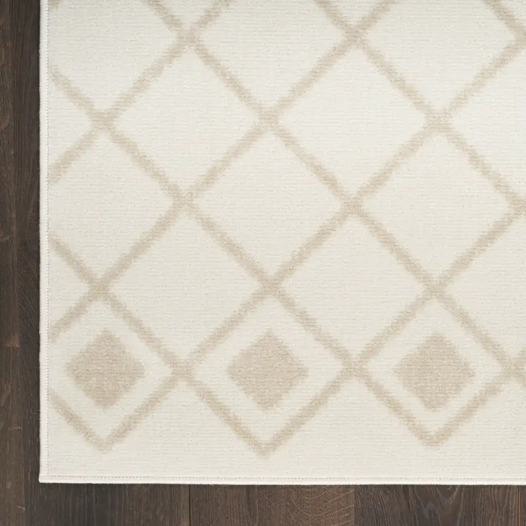 8' X 10' Beige and Ivory Moroccan Power Loom Area Rug