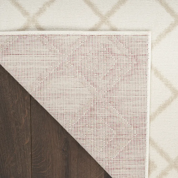 8' X 10' Beige and Ivory Moroccan Power Loom Area Rug