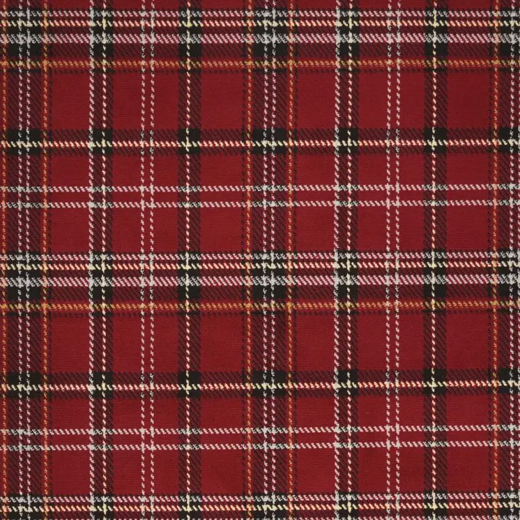 5' X 7' Red and Black Plaid Power Loom Area Rug