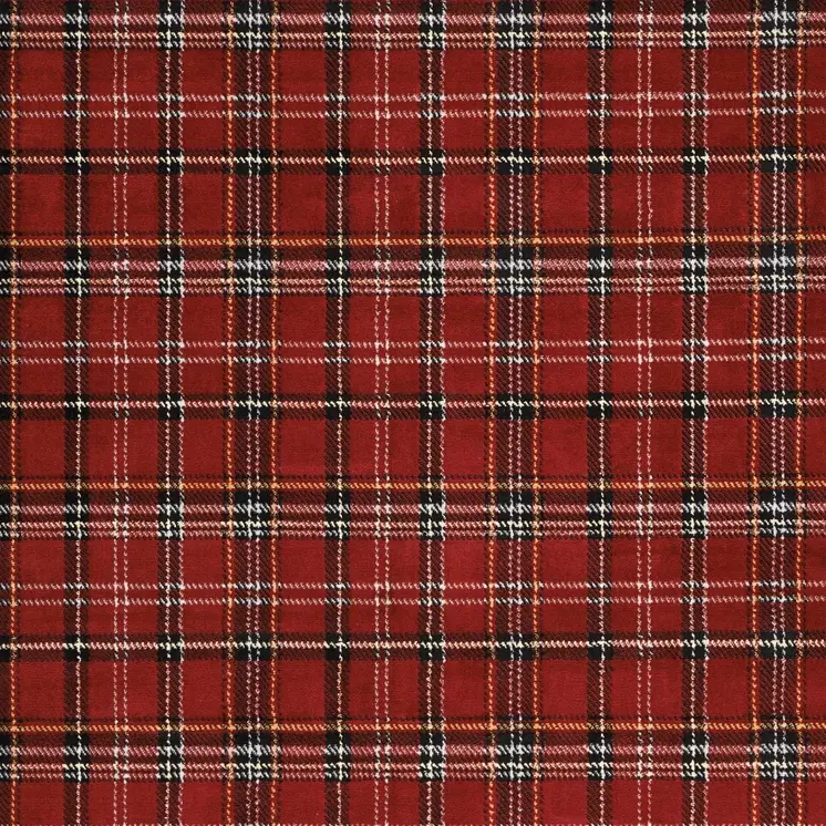 8' X 10' Red and Black Plaid Power Loom Area Rug