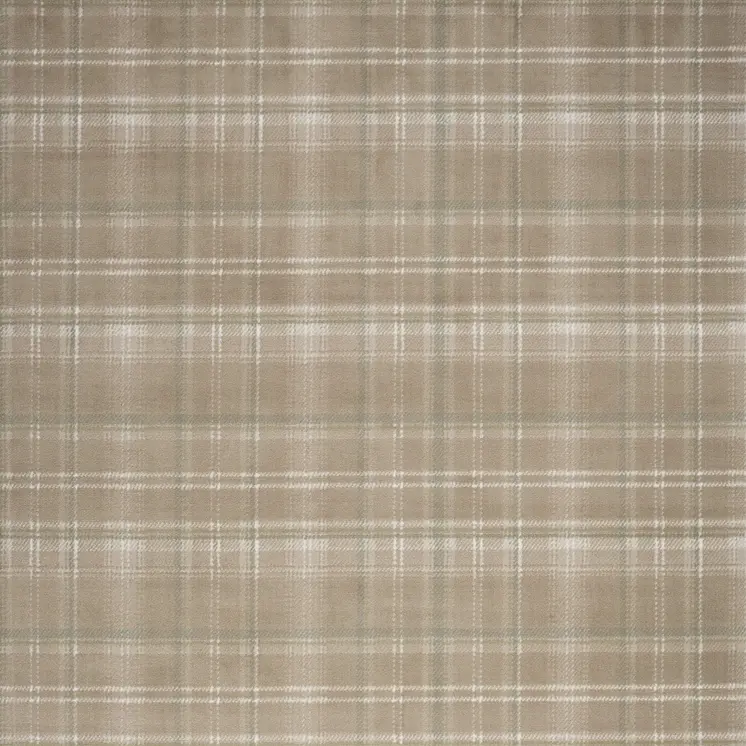 8' X 10' Brown and Ivory Plaid Non Skid Area Rug