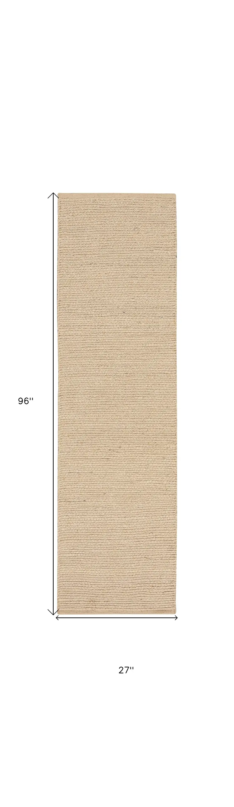 8' Natural Jute Flatweave Handmade Runner Rug