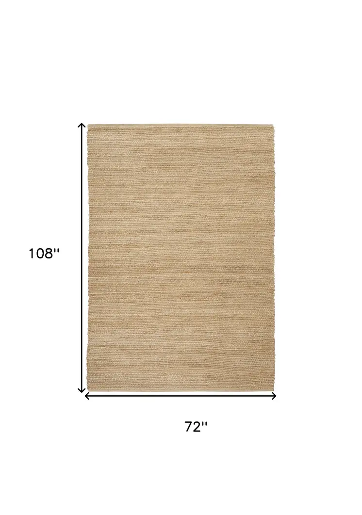 6' X 9' Natural Jute Flatweave Handmade Area Rug