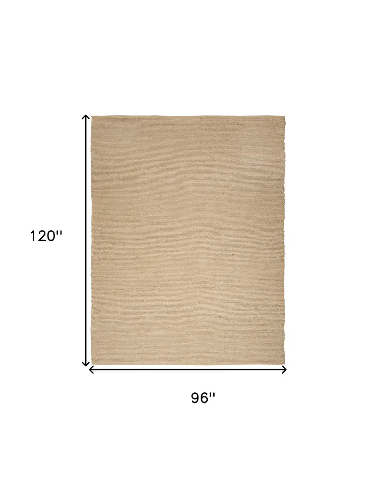 8' X 10' Natural Jute Flatweave Handmade Area Rug