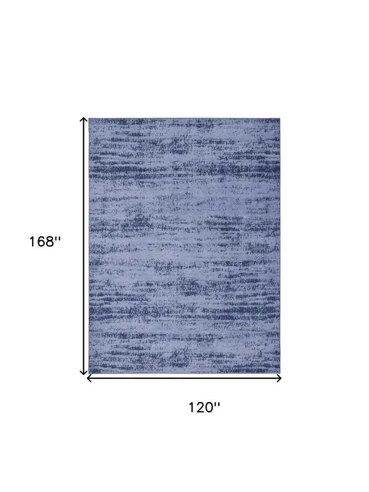 10' X 14' Denim Blue And Navy Blue Abstract Indoor Outdoor Area Rug