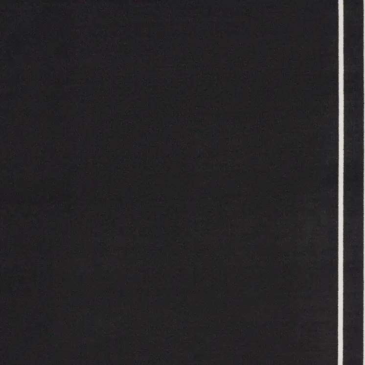 9' X 12' Black And Ivory Indoor Outdoor Area Rug