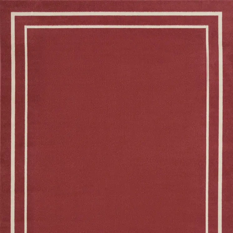 9' X 12' Brick Red And Ivory Indoor Outdoor Area Rug