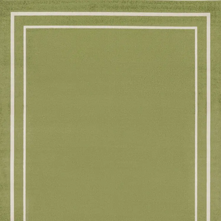 9' X 12' Green And Ivory Indoor Outdoor Area Rug