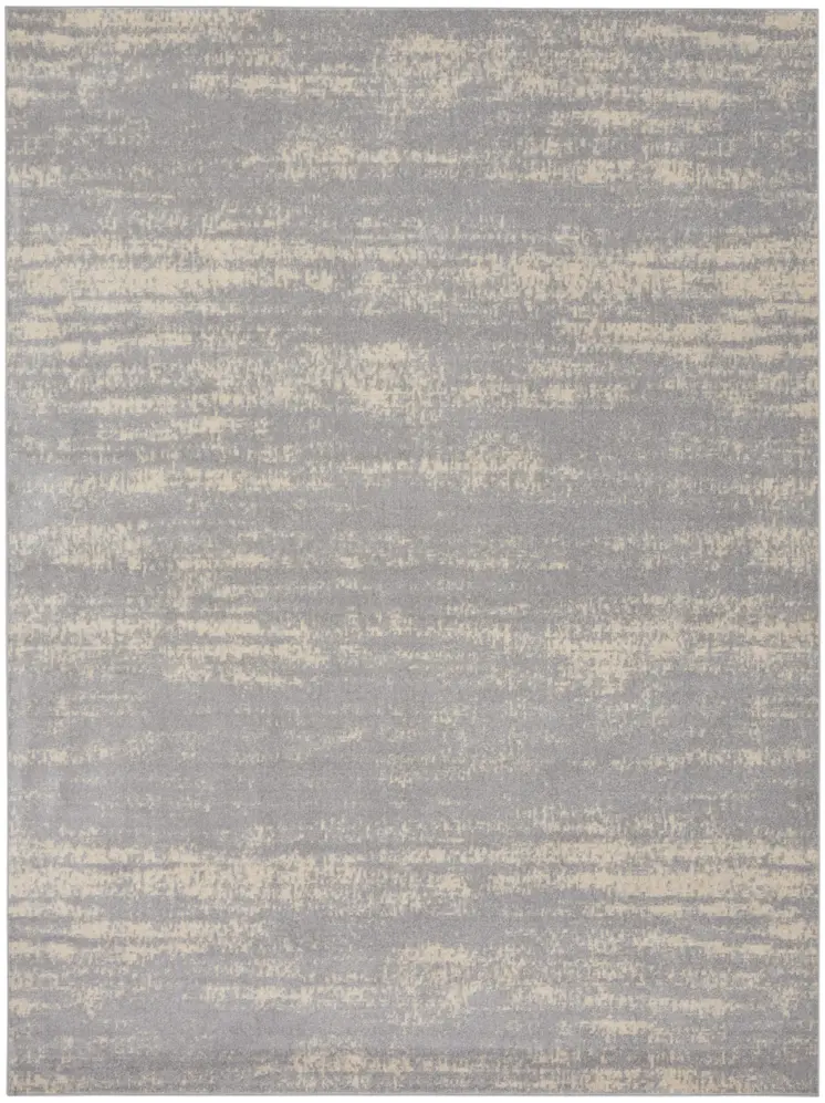 9' X 12' Gray And Beige Abstract Indoor Outdoor Area Rug