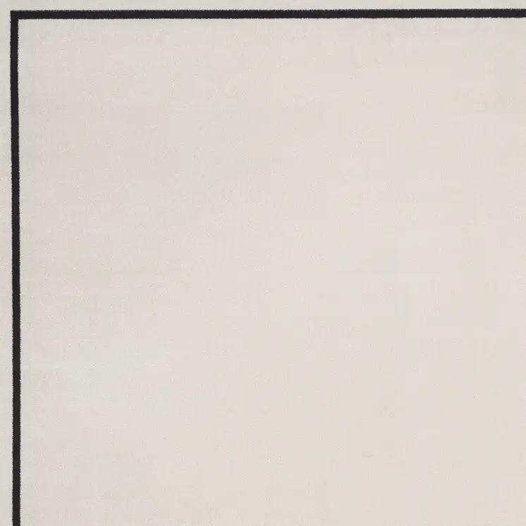 9' X 12' Ivory And Black Indoor Outdoor Area Rug