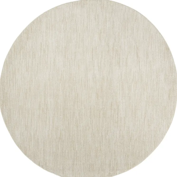 10' Beige And Ivory Round Indoor Outdoor Area Rug