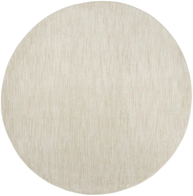 10' Beige And Ivory Round Indoor Outdoor Area Rug