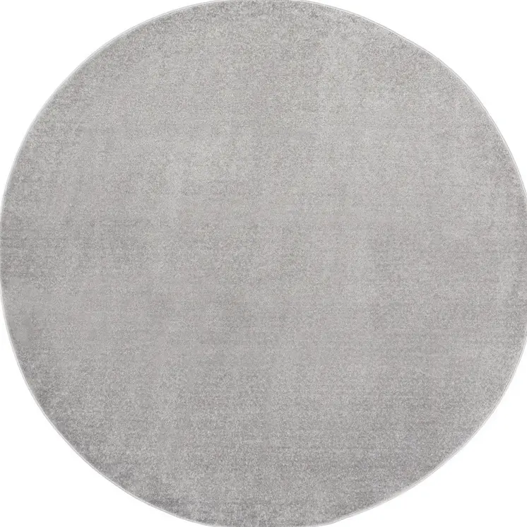 10' Gray And Silver Round Indoor Outdoor Area Rug
