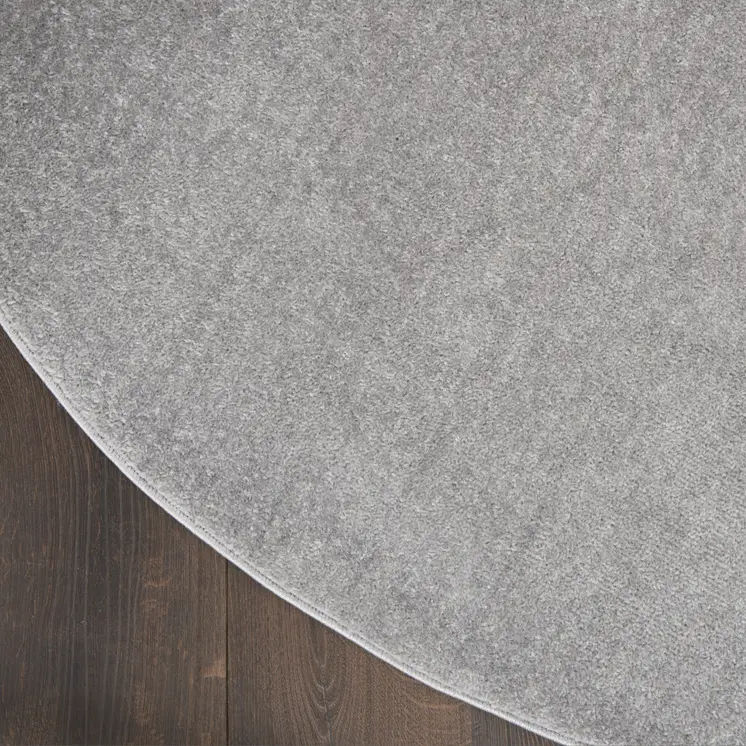 10' Gray And Silver Round Indoor Outdoor Area Rug