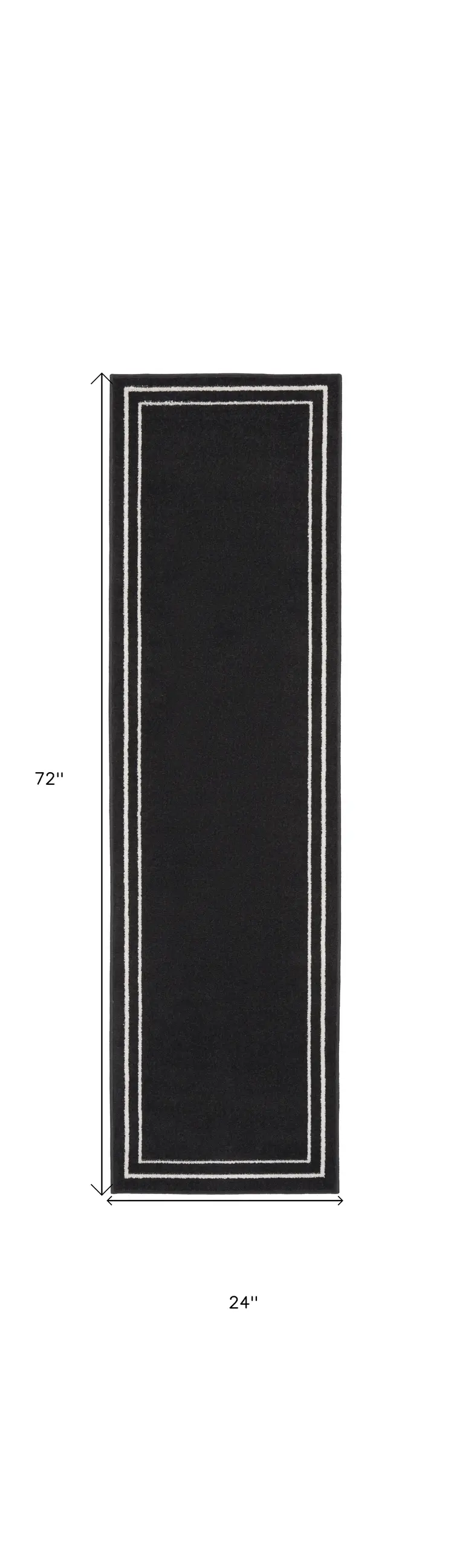 6' Black And Ivory Indoor Outdoor Runner Rug